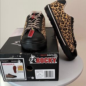 NIB Rocky Leopard Pattern SR Casuals with Composite Toe